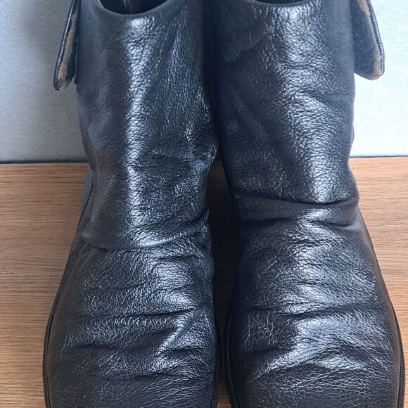 Fly London Yegi Wedge Ankle Booties Women’s 39 8.5 Black Leather Platform Shoes - Picture 8 of 12